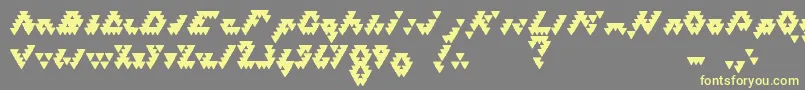 BizarLovedTriangles Font – Yellow Fonts on Gray Background