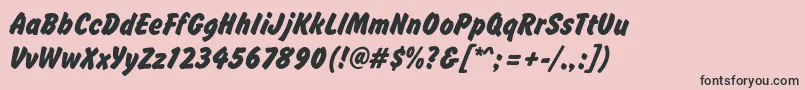 Brushhandnew Font – Black Fonts on Pink Background