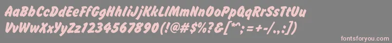 Brushhandnew Font – Pink Fonts on Gray Background
