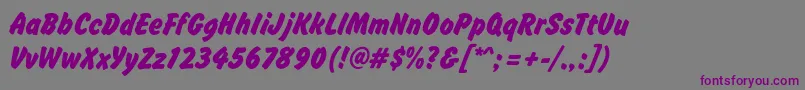 Brushhandnew Font – Purple Fonts on Gray Background