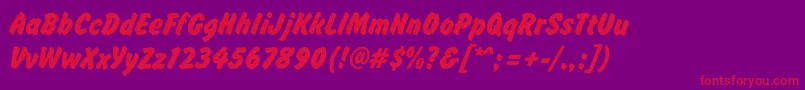 Brushhandnew Font – Red Fonts on Purple Background