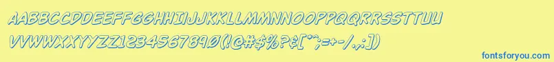 Buddychampion3Dital Font – Blue Fonts on Yellow Background