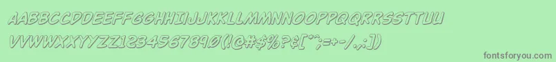 Buddychampion3Dital Font – Gray Fonts on Green Background