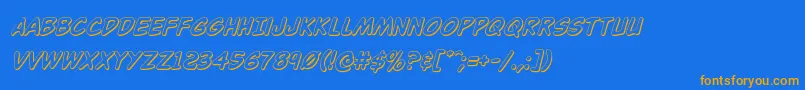 Buddychampion3Dital Font – Orange Fonts on Blue Background