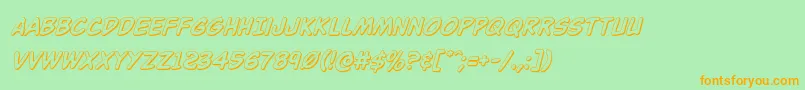 Buddychampion3Dital Font – Orange Fonts on Green Background