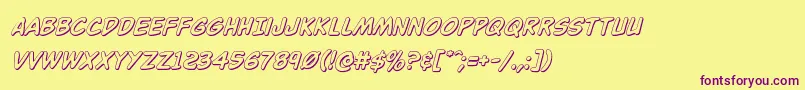 Buddychampion3Dital Font – Purple Fonts on Yellow Background