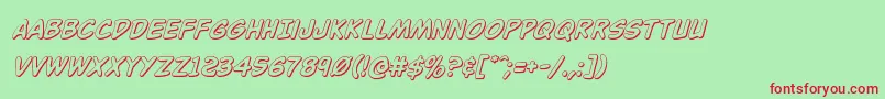 Buddychampion3Dital Font – Red Fonts on Green Background