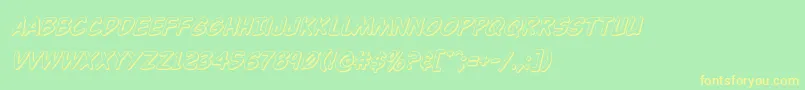 Buddychampion3Dital Font – Yellow Fonts on Green Background