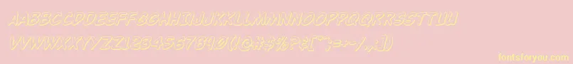 Buddychampion3Dital-Schriftart – Gelbe Schriften auf rosa Hintergrund