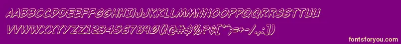 Buddychampion3Dital Font – Yellow Fonts on Purple Background