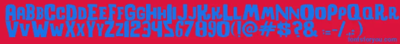 ShockcorridorRegular Font – Blue Fonts on Red Background