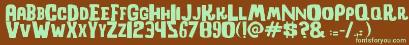 ShockcorridorRegular Font – Green Fonts on Brown Background