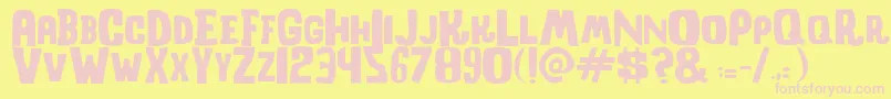 Шрифт ShockcorridorRegular – розовые шрифты на жёлтом фоне