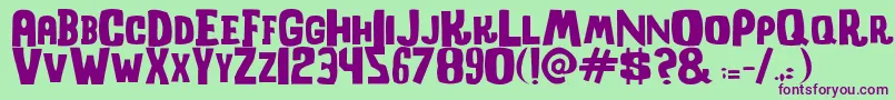 ShockcorridorRegular Font – Purple Fonts on Green Background