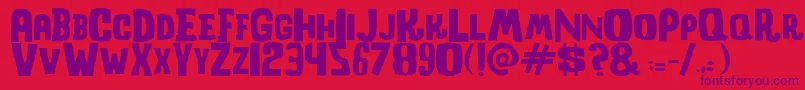 ShockcorridorRegular Font – Purple Fonts on Red Background