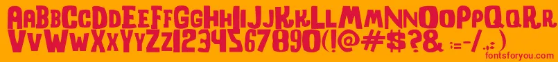ShockcorridorRegular Font – Red Fonts on Orange Background