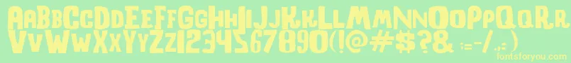 ShockcorridorRegular Font – Yellow Fonts on Green Background