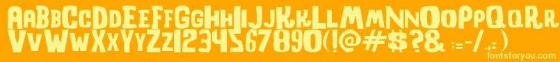 ShockcorridorRegular-Schriftart – Gelbe Schriften auf orangefarbenem Hintergrund