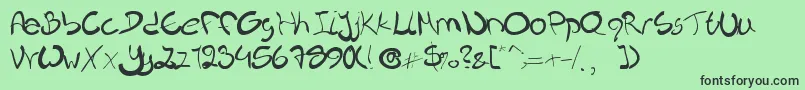 Nieknique Font – Black Fonts on Green Background