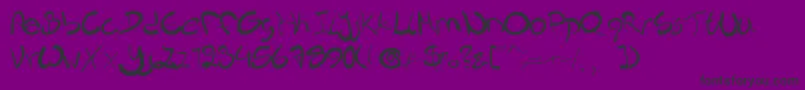 Nieknique-fontti – mustat fontit violetilla taustalla