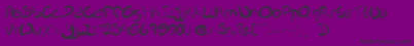 Nieknique-Schriftart – Schwarze Schriften auf violettem Hintergrund