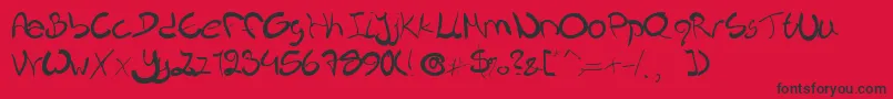 Nieknique Font – Black Fonts on Red Background