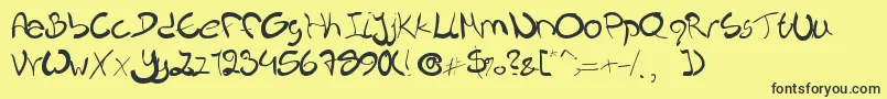 Nieknique Font – Black Fonts on Yellow Background