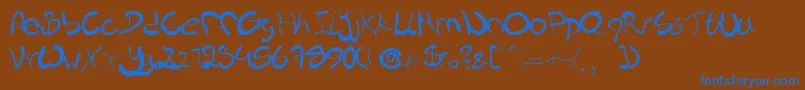 Nieknique Font – Blue Fonts on Brown Background