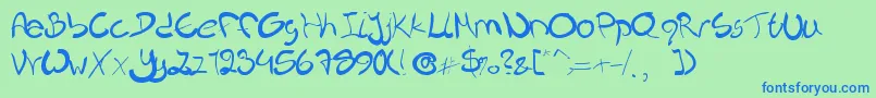 Nieknique Font – Blue Fonts on Green Background