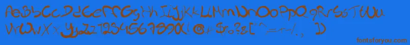 Nieknique Font – Brown Fonts on Blue Background