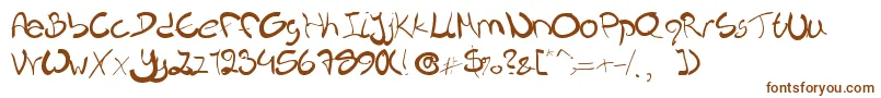 Nieknique-Schriftart – Braune Schriften auf weißem Hintergrund