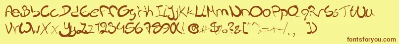 Nieknique Font – Brown Fonts on Yellow Background