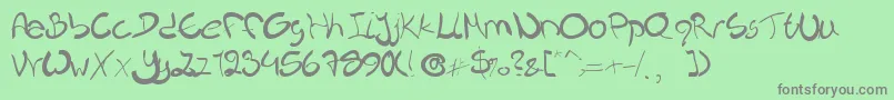 Nieknique Font – Gray Fonts on Green Background