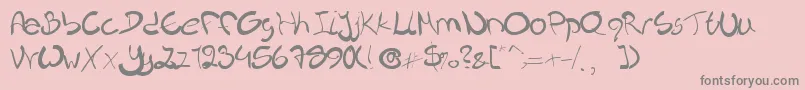 Nieknique Font – Gray Fonts on Pink Background