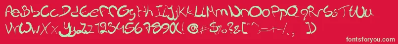 Nieknique Font – Green Fonts on Red Background