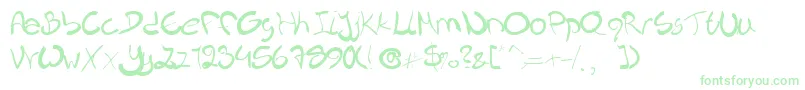 Nieknique Font – Green Fonts on White Background