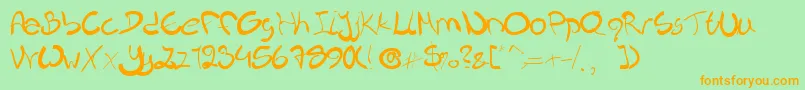 Nieknique Font – Orange Fonts on Green Background
