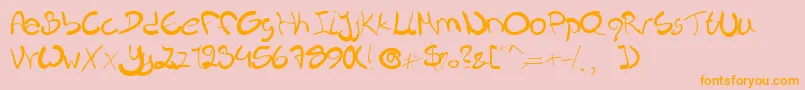 Nieknique Font – Orange Fonts on Pink Background