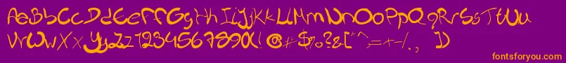 Nieknique Font – Orange Fonts on Purple Background