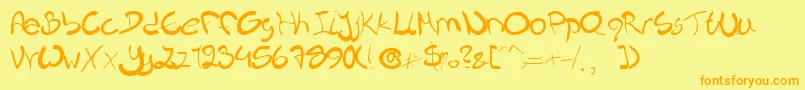 Nieknique Font – Orange Fonts on Yellow Background