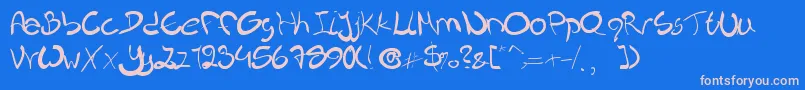 Nieknique Font – Pink Fonts on Blue Background