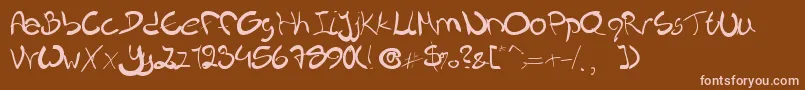 Nieknique Font – Pink Fonts on Brown Background