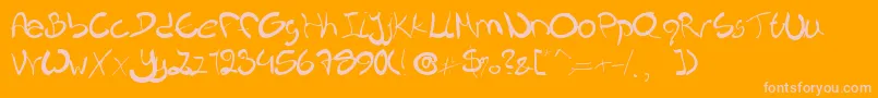 Nieknique Font – Pink Fonts on Orange Background
