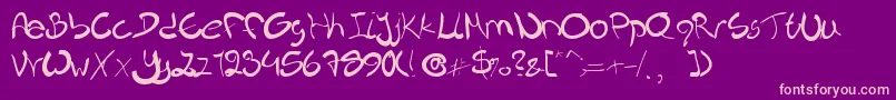 Nieknique Font – Pink Fonts on Purple Background