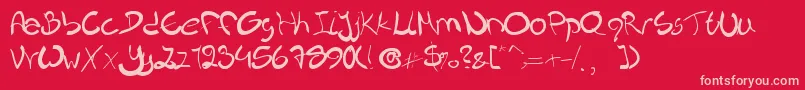 Nieknique Font – Pink Fonts on Red Background