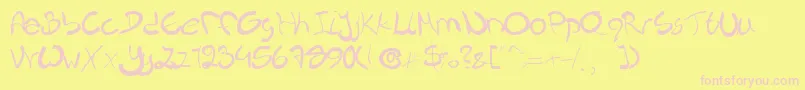 Nieknique Font – Pink Fonts on Yellow Background