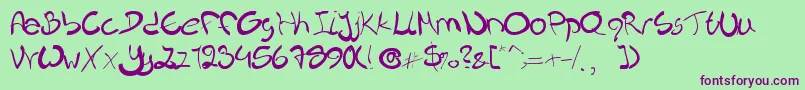 Nieknique Font – Purple Fonts on Green Background