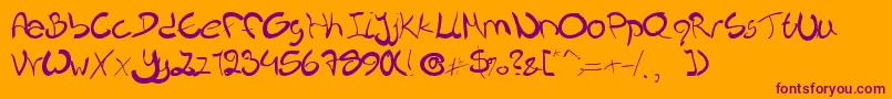Nieknique Font – Purple Fonts on Orange Background