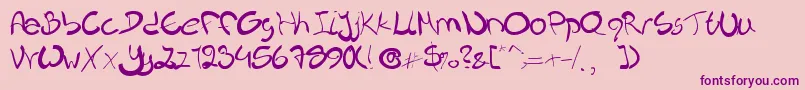 Nieknique Font – Purple Fonts on Pink Background