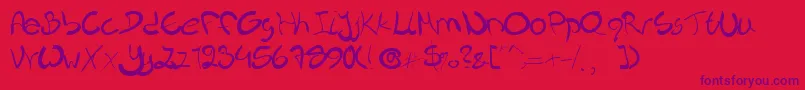 Nieknique Font – Purple Fonts on Red Background